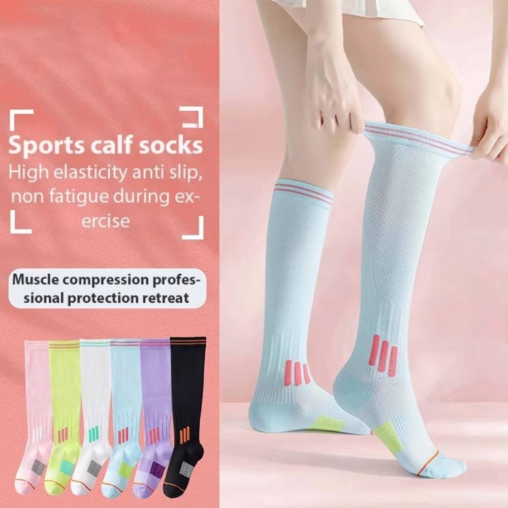 New Compression Fitness Long Tube Socks Elastic Anti-slip Sport Leg Pressure Sock Running Skipping Yoga Socks For Running Jump