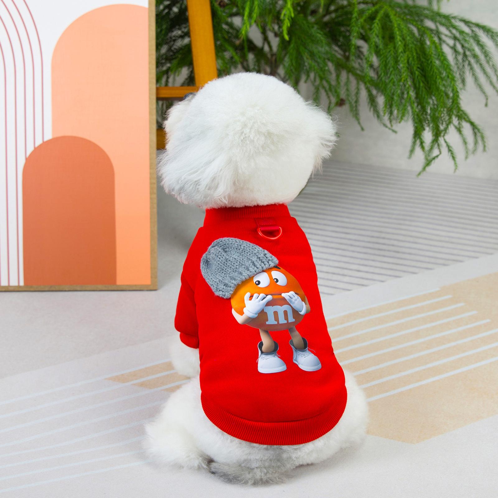 

Одежда для собак Домашний питомец Двуногий Флис Зимний Толстовка для питомца с капюшоном XL красный