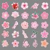 50 Cherry Blossom Doodle Cartoon Fresh Flowers Guka Hand Account Decoration DIY Skateboard Mobile Suitcase Stickers