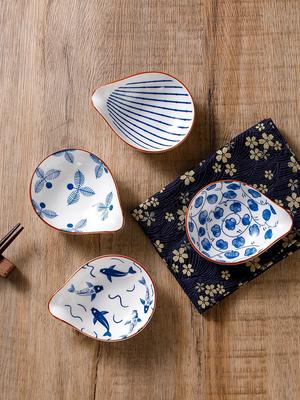 4 szt. Ceramiczny talerz w stylu japońskim, przyprawa domowa, garncarstwo, mini naczynie do maczania, sushi, sos sojowy, przekąski