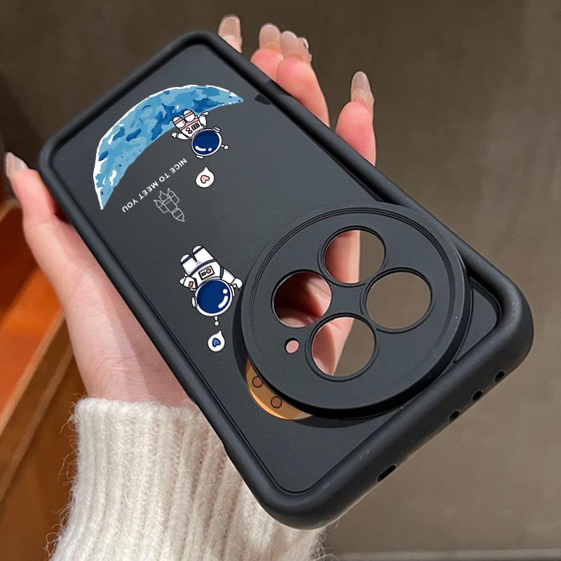 Anti-Fall TPU Soft Phone Case Shell For OnePlus 13 12 13R 13T 12R ACE 5 3 2 11R Moon Astronaut Pattern Shockproof Matte Lens Protection Cover