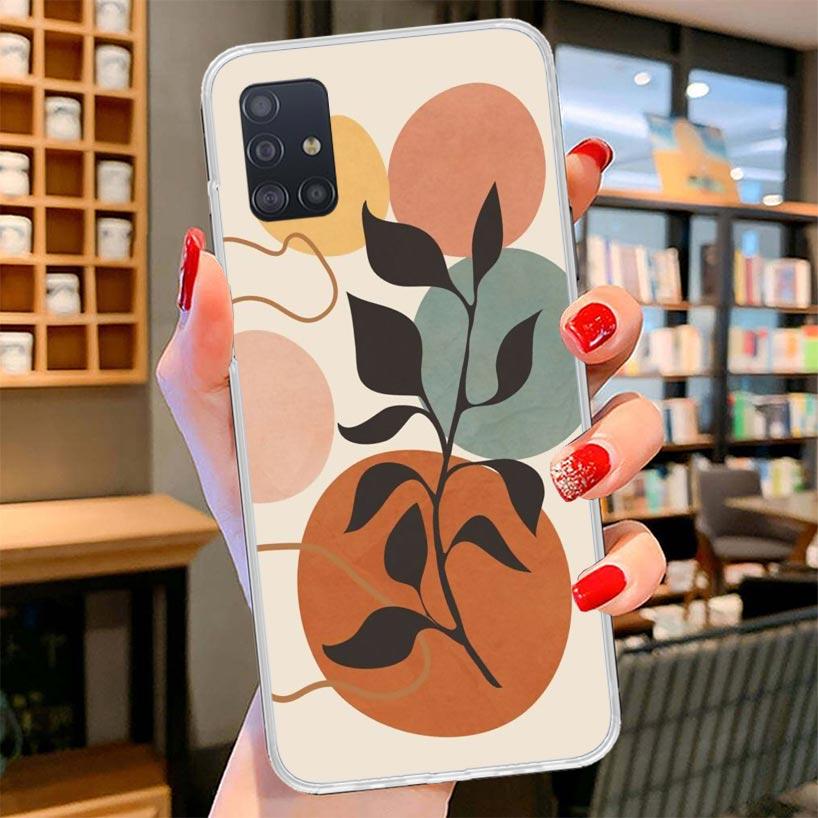 Abstract Women Face Line Cover Phone Case For Samsung Galaxy A12 A22 A32 A52 A72 A02S Phone Case Note 20 Ultra 10 S10 Plus A51 A
