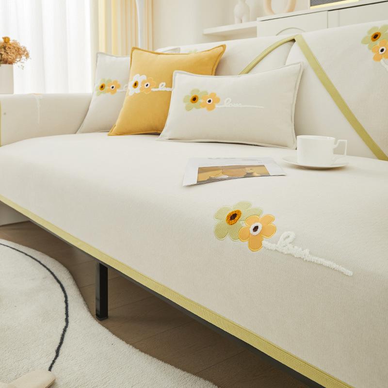 Chenille Sofakissen Ganzjahres Universal Neueste Zeitgenössische Einfache Winter Rutschfeste Sitzbezug Bezugsstoff Verdickt