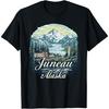 Vintage Juneau Alaska Sunset Skyline Mountains Cityscape T-Shirt