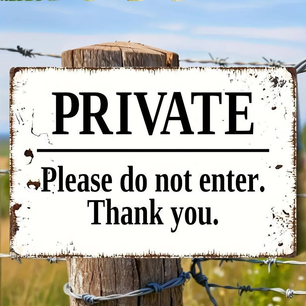 Private Do Not Enter Aluminum Metal Sign Vintage Rustic Door Wall Decor Plaque for Home Cafe
