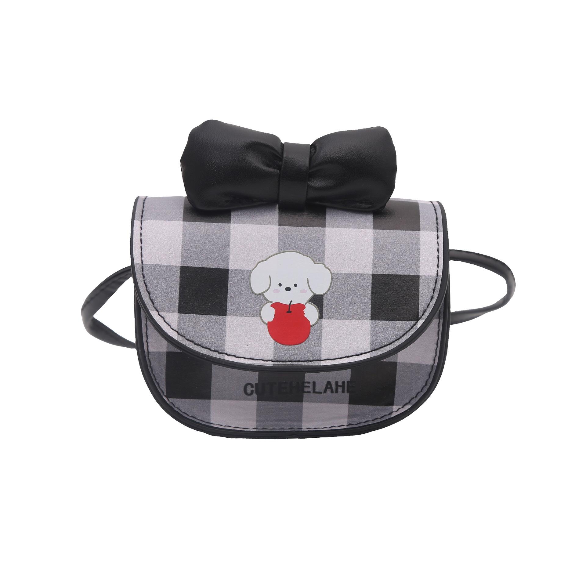 

2025 new cute bow girl mini cross bag sweet little girl parent-child messenger bag чёрный