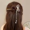 1pc Fashion Classic Chinese Butterfly Pearl Tassel Hair Stick for Women Handmade Metal Hairpin Charm Jewelry Accessories