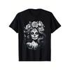 European Sizes Men's Mexican Sugar Skull & Floral T-Shirt