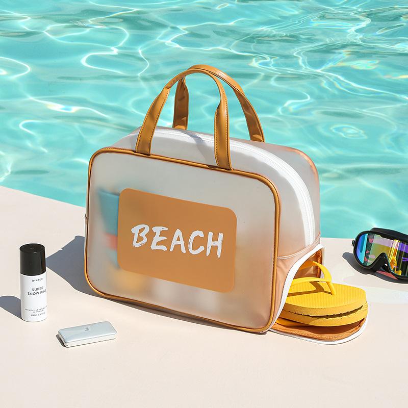 Tuvalet çantası Su Geçirmez Büyük Kapasiteli Yüzme Ekipmanları Saklama Çantası Kuru Ve Islak Ayırma Taşınabilir Plaj Çantası Yüzme Çantası