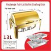 Gold-Plated Stainless Steel Chafing Dish with Glass Lid