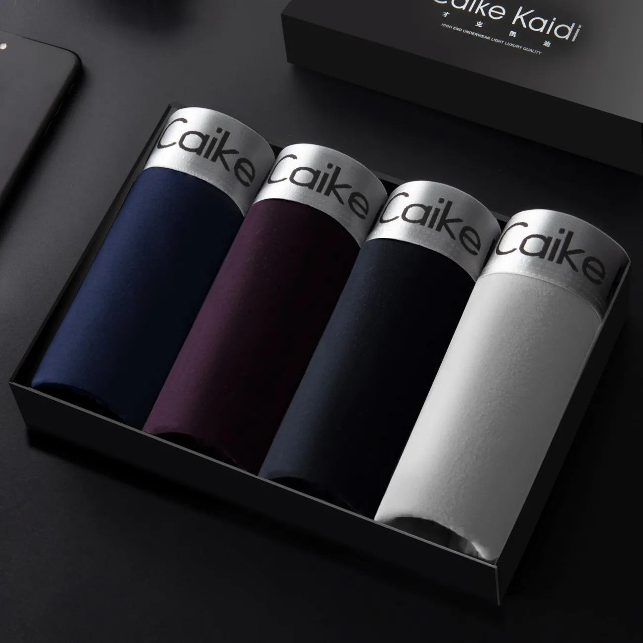 

4 шт., мужские хлопковые трусы-боксеры с эластичной резинкой на талии, U-образное выпуклое нижнее белье, сексуальные трусы L