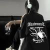Heavyweight Spider Print ShortSleeve American High Street TShirt for Women 2024 New Summer Loose Fit Couples Top