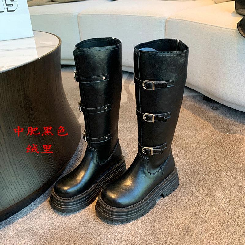 Dicke Beine großer Wadenumfang Winter neu dick mm lange Stiefel Motorradstiefel Herbst und Winter hohe Stiefel dicke Sohle große Größe Damenschuhe