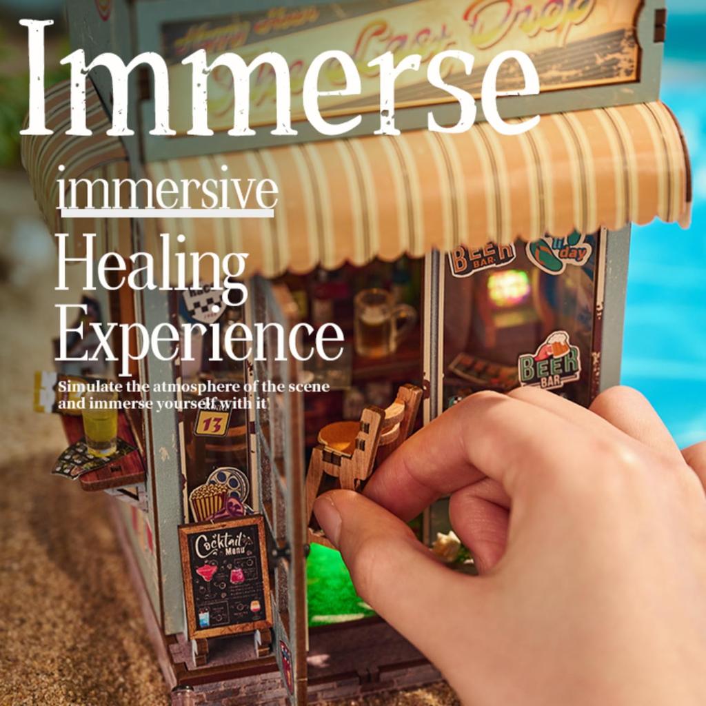 CRESYMME Dollhouse Miniature Kit, Wooden 3D Puzzle, DIY Handmade, for Adults (The Last Drop)