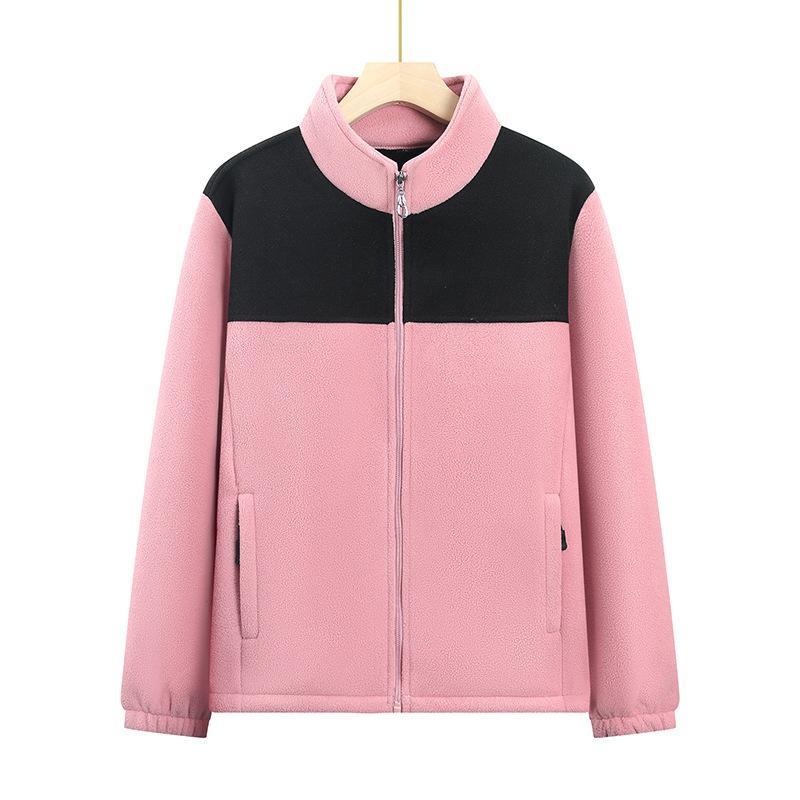 Middle Aged Elderly Women's Autumn Winter Thickened Fleece Cardigan Sweater Jacket Mother Wear Casual Plus Velvet Warm