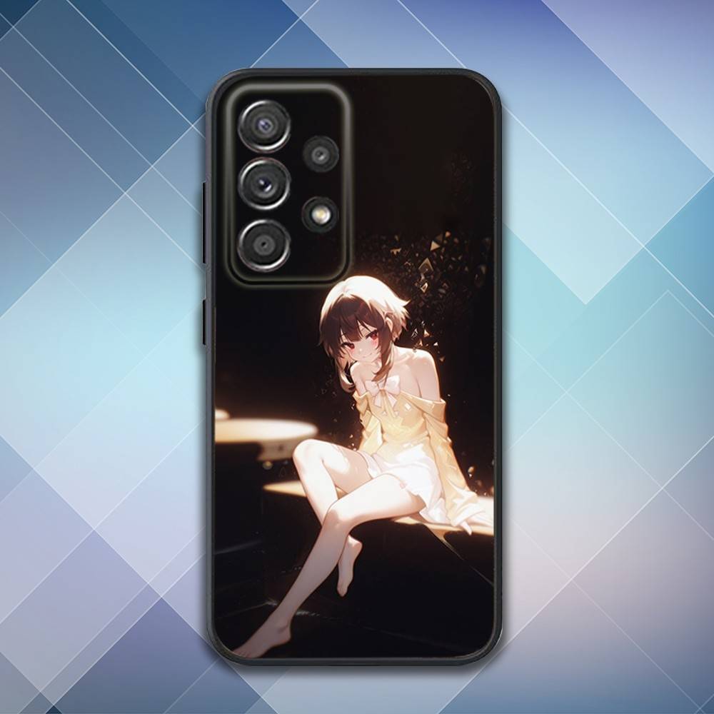 Megumin Anime K-KonoSubaS Phone Case For Samsung S25,S24,S21,S22,S23,S30,Ultra,S20,Plus,Fe,Lite,Note,10,9,5G Black Cover