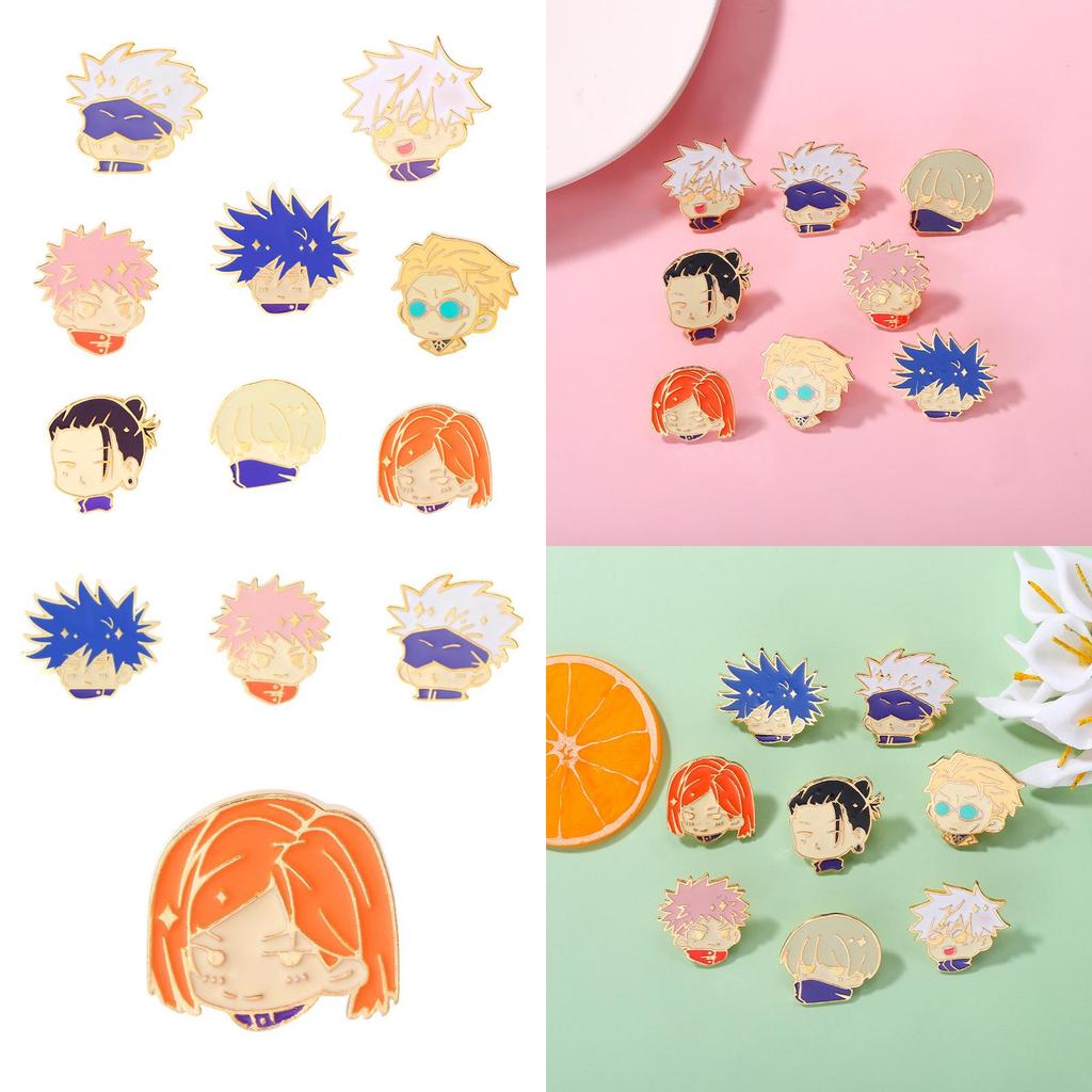 Stylish And Colorful Alloy Enamel Pin Badge Of Jujutsu Kaisen Characters For Casual Wear And Personal Accessories