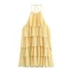 Zbzr Spring New Women Clothes Western Style Fashion Hanging Collar Laminated Decoration Dress 1165452 300