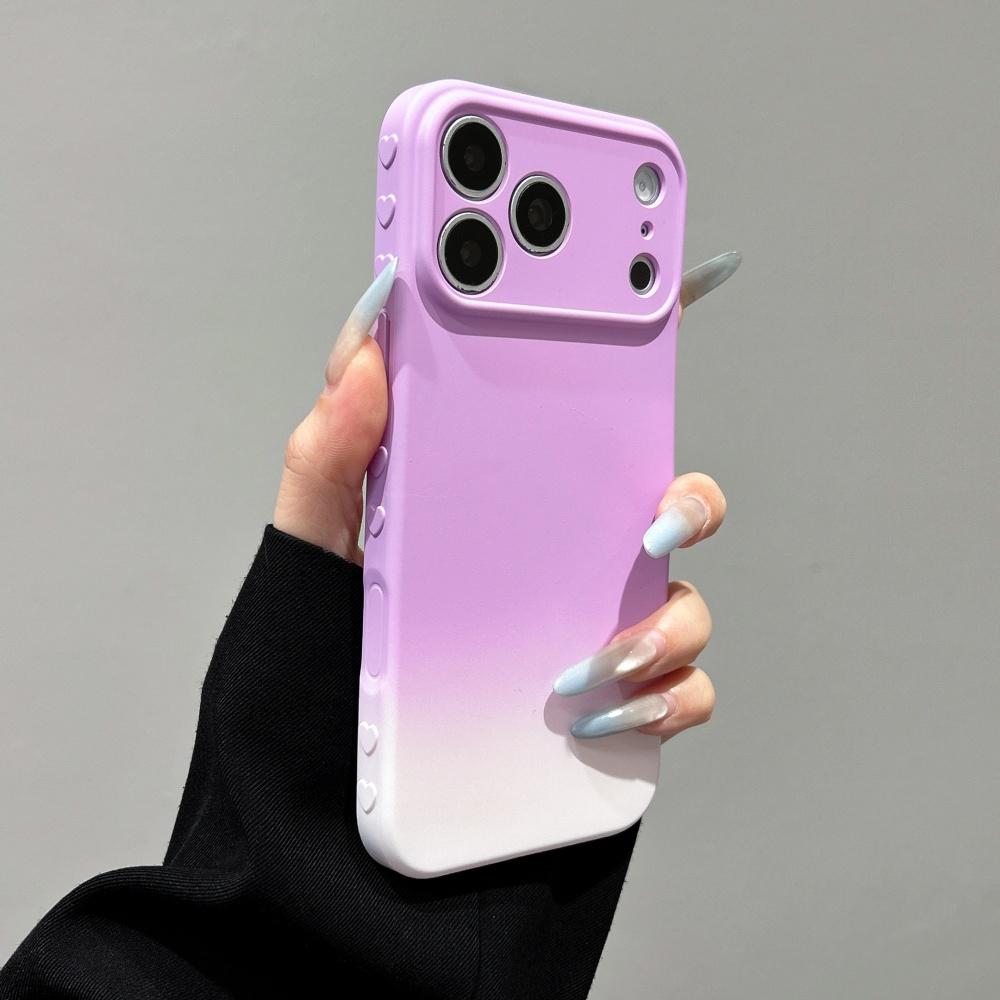 For For Iphone 17Pro  Gradient Double Color Collision Case for For Iphone 13 14 1 16 17 Pro Max Ins Love Heart Ultra Thin Cover