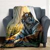 1 Stück Tiger-Print-Decke Warm, Gemütlich Und Weich, Geeignet für Sofas, Betten, Autos Und Bürogebrauch. Perfekt für Camping Und Reisen, Was Sie zu Einem Tollen Geschenk macht