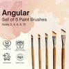 Angular Paint Brushes Set /Handmade Professional Artist Painting Brush Set for Acrylic, Watercolor, & Gouache Painting with Brush Holder
