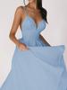 Multi-Color European & American Women's Sexy Swing Evening Dress with Spaghetti Straps