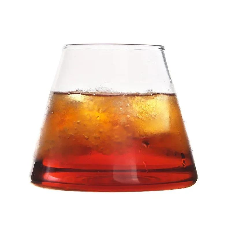 Japanische Transparente Glastasse Hitzebeständiges Glas Wasserbecher Eis Kreative Kaffeetasse Langlebiges Trinkgeschirr Selber Fuji Berg