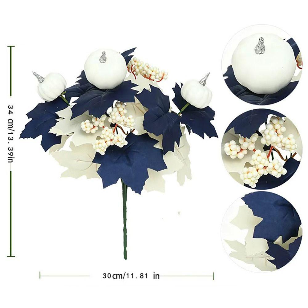 Foam Pumpkin Artificial Flower Bouquet Silk Leaves Halloween Decorative Flower Thanksgiving