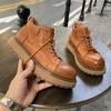 Martin Boots Leather Mid-help Casual Versatile Tooling Boots Trendy Retro Thick-soled Wear-resistant Men's Shoes