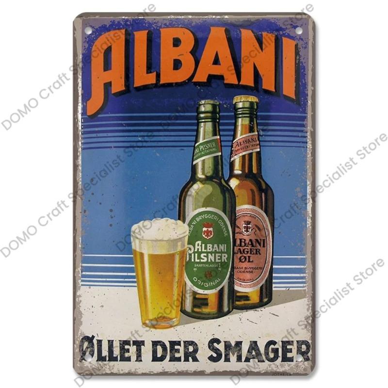 Vintage Beer Metal Sign, New Year Pub Decor Plaque