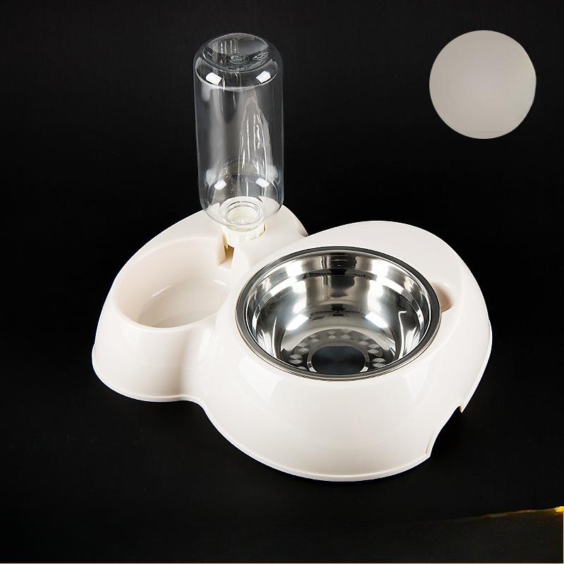 

Многофункциональная двойная миска из нержавеющей стали для домашних животных, автоматическая миска для питья собак, миска для кошек, столовые приборы для кормления собак S 28*23*7cm