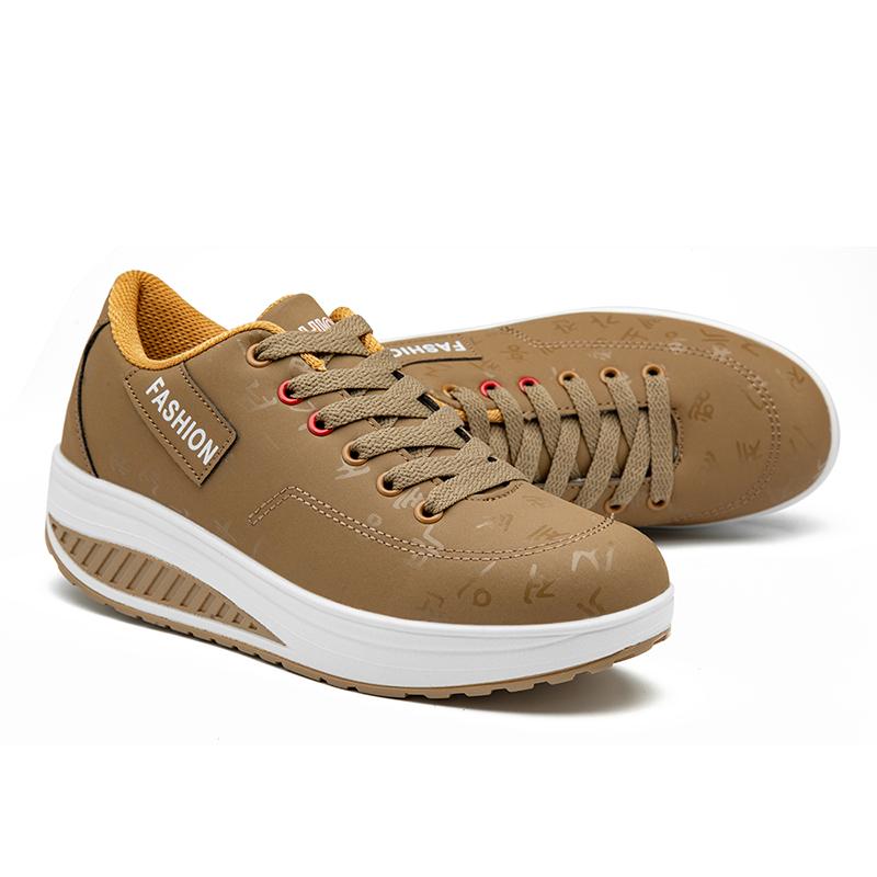 

Новые модные удобные кроссовки на полиуретановой подошве для женской повседневной спортивной обуви, нескользящие, для улицы, на толстой подошве, увеличивающие рост 42 хаки