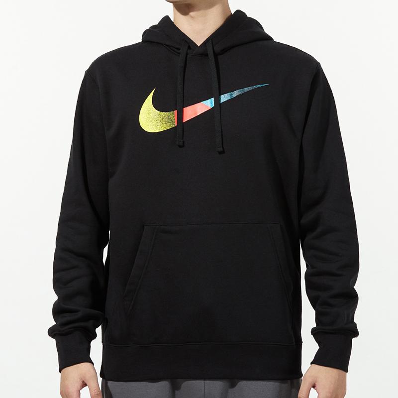 Nike NSW BB Hoodie With Swoosh Brand Riff Logo Pullover Men Hoodie Black DM2395-010