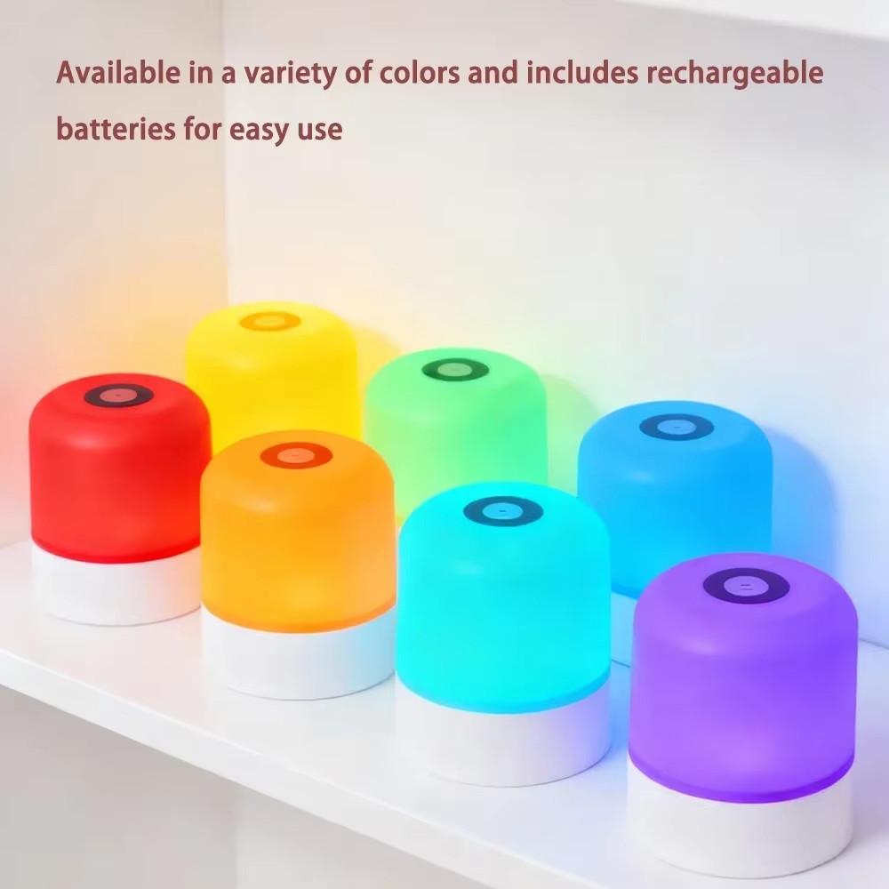 Night Light Dimmable Rechargeable/Plug-in Desktop Bedroom Bedside Lighting Decorative Touchscreen Reading RGB Desk Lamp