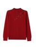 Stylish 100% Pure Wool Embroidered Sweater for Women - Autumn & Winter Half High Neck Knitted Sweater