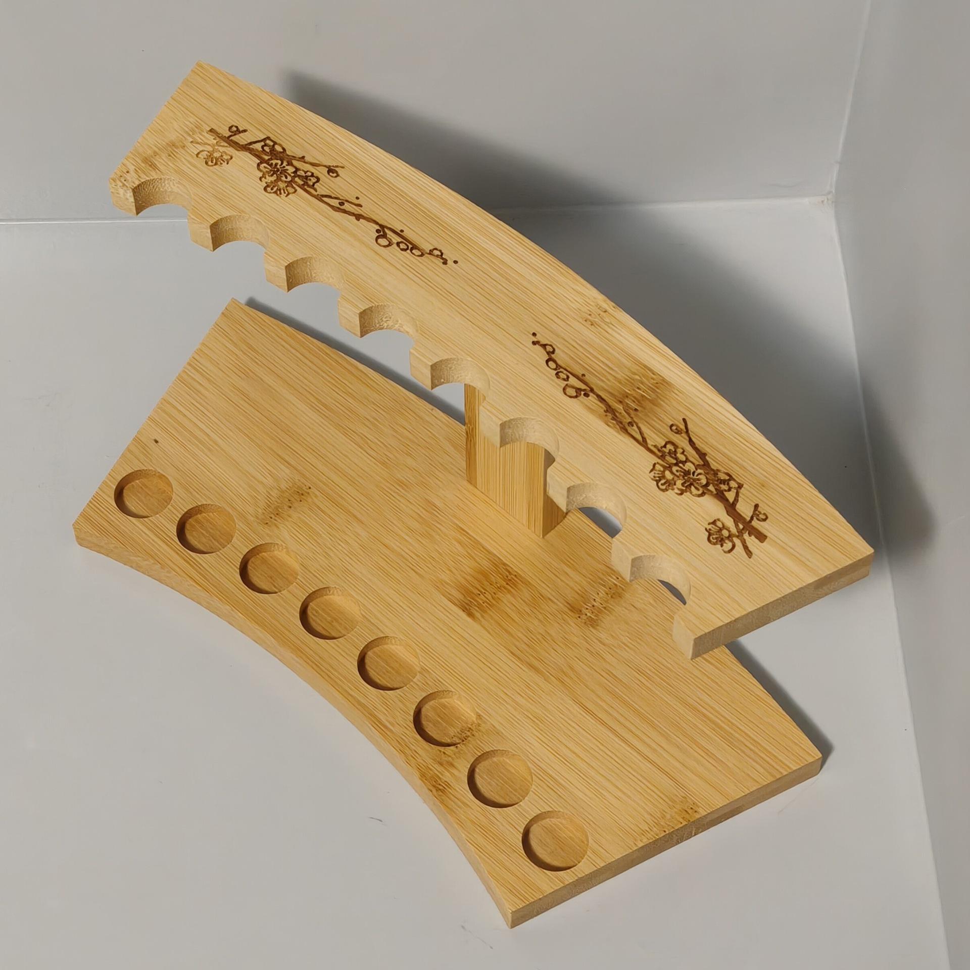 Bamboo Incense Tube Display & Storage Rack - 8-Hole Holder for Incense Sticks