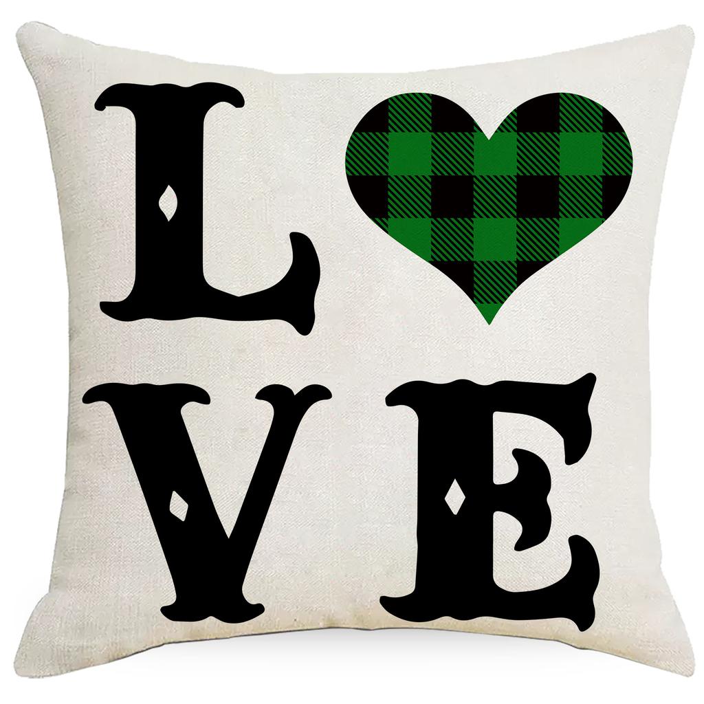 St. Patrick's Day Four-leaf Crop Printed Pillowcase Polyester Cloth Home Sofa Pillowcase