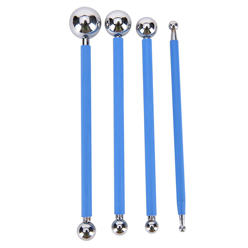 4 Pcs Stainless Molding Ball Sticks Dessert Fondant Cake Decoration Supplies