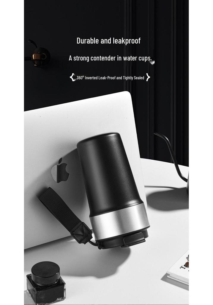 8th Gen 232g Stainless Steel Insulated Coffee Cup with Lanyard Straw, Portable for Car & Outdoor Use