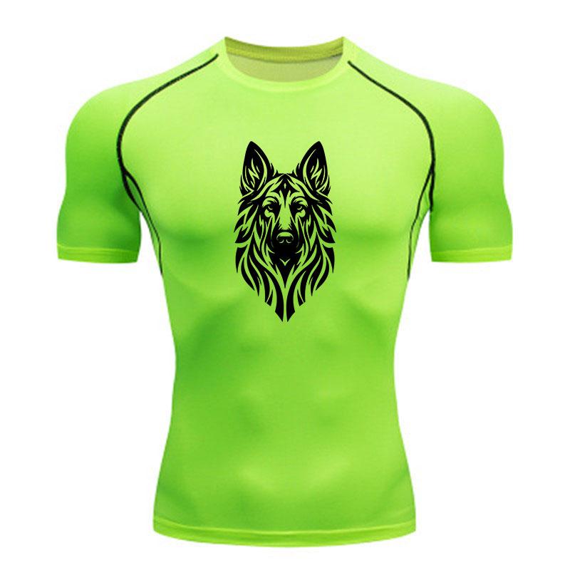 Men's Compression Fitness Sport T-shirt, Tribal German Sheph
