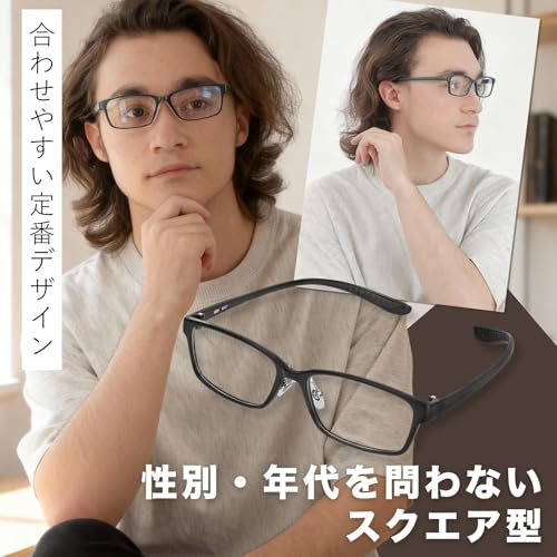 MIDI Men's Stylish Neck Reading Glasses, Available in 0.5, 1.5, 2.0, and 2.5 Powers, Blue Light Blocking, Neck-Mounted Reading Glasses, M327-C5-RG-100