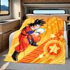 1 ks flanelová deka s potiskem Son Goku, Vysoce kvalitní pro všechna roční období, Domácí dekorace, Teplo a pohodlí, Perfektní jako vánoční dárky