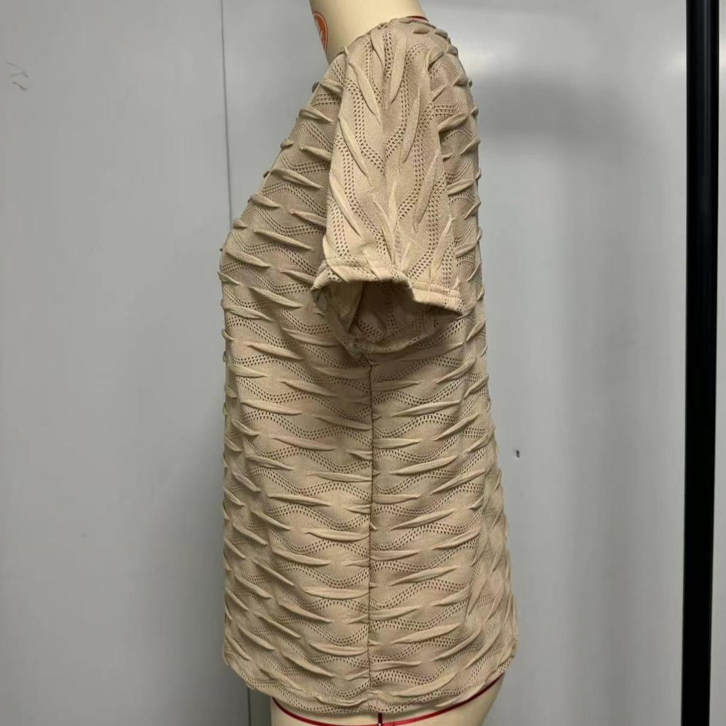 Summer Fashion Comfortable Casual Women's Solid Color Bat Sleeve Round Neck Top