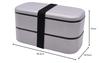 Mitani Yamanaka Lacquerware Bento Box, 2-tier, Antibacterial, Approx. 1000ml, ZEIT Silver, Made In Japan, C17605