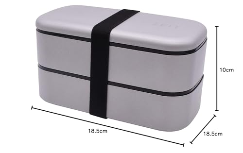 Mitani Yamanaka Lacquerware Bento Box, 2-tier, Antibacterial, Approx. 1000ml, ZEIT Silver, Made In Japan, C17605