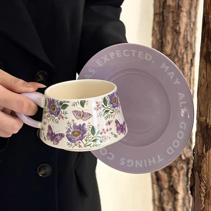 High-Value Birthday Gift Girls' Souvenir Garden Kite Ceramic Cup Saucer Coffee Cup Meridian Tea Cup