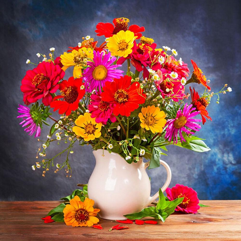 5d Diamond Painting Full Drill Round Flowers Diamond Embroidery Sale Plant Landscape Rhinestones Mosaic Children's Room Decor