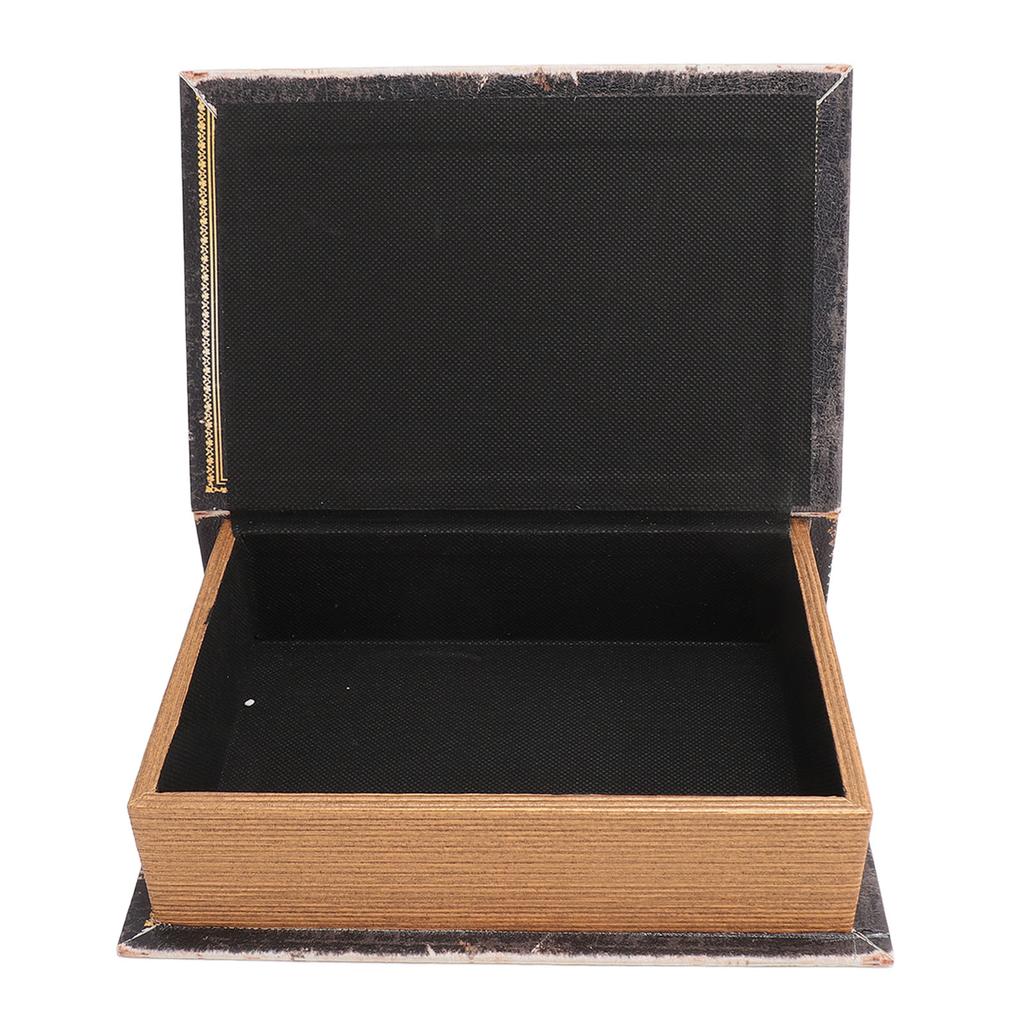 Decorative Book Box Wood Leather European Vintage Book Shape Storage Box Faux Antique Book Box for