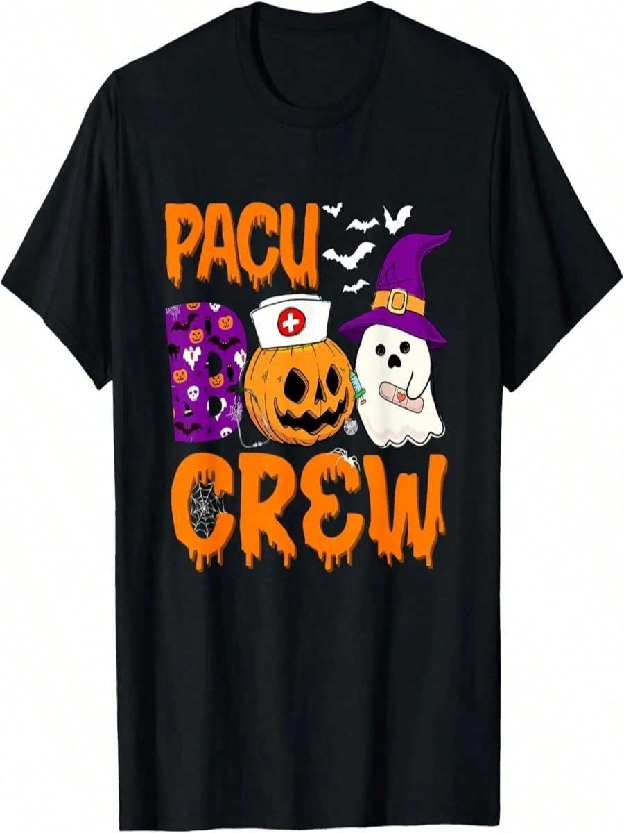 PACU Crew Leopard Spooky Vibes Halloween Costumes T-Shirt S