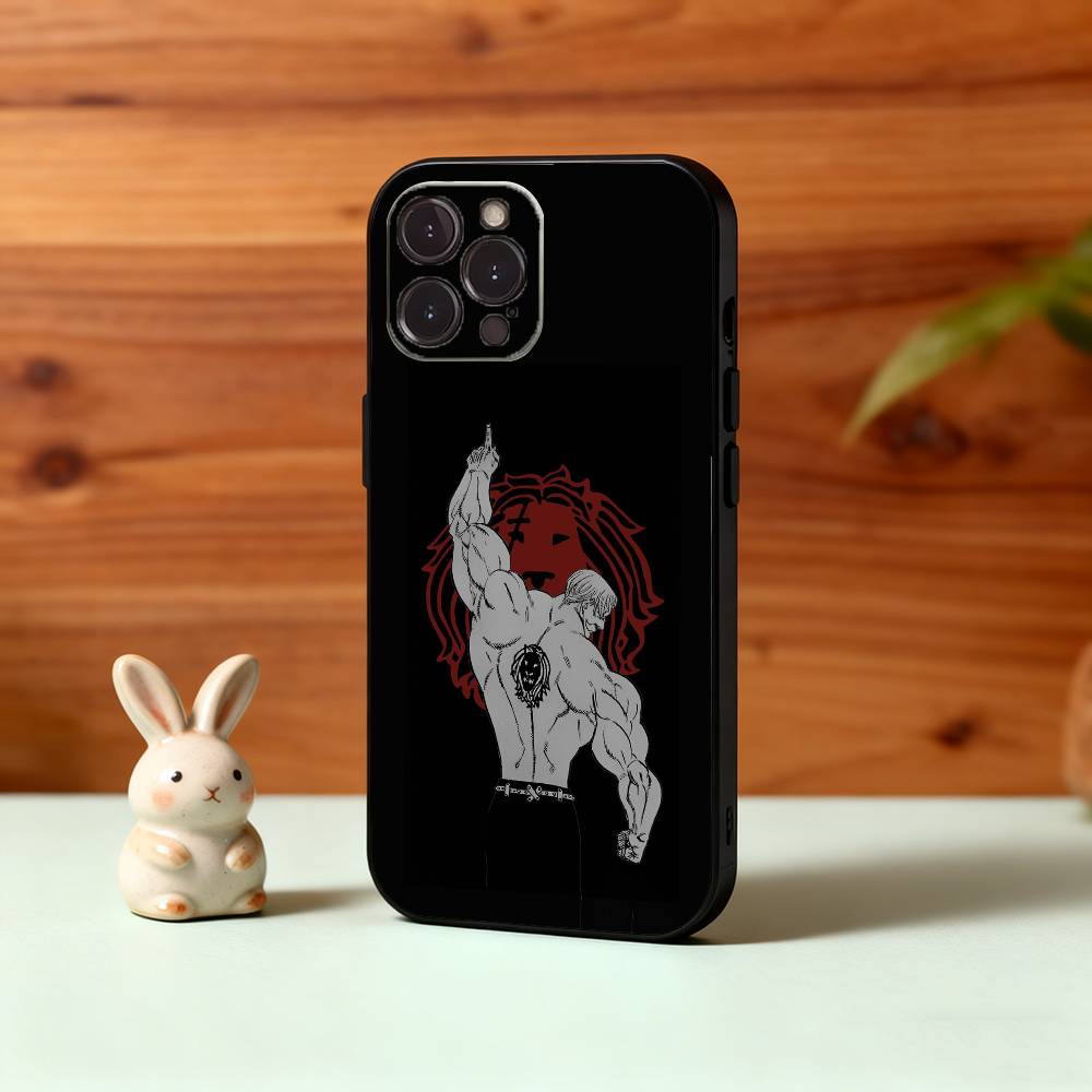 E-Escanor S-Sun Cartoon Phone Case For iPhone17,16,15,14,13,12,Plus,Pro Max, 5G Others Soft Black Cover iPhone16promax